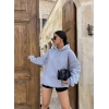 Gri İçi Şardonlu Oversize Sweat