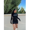 Siyah Legend Dik Yaka Dalgıç Elbise