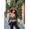 Haki Kruvaze Yaka Sandy Crop