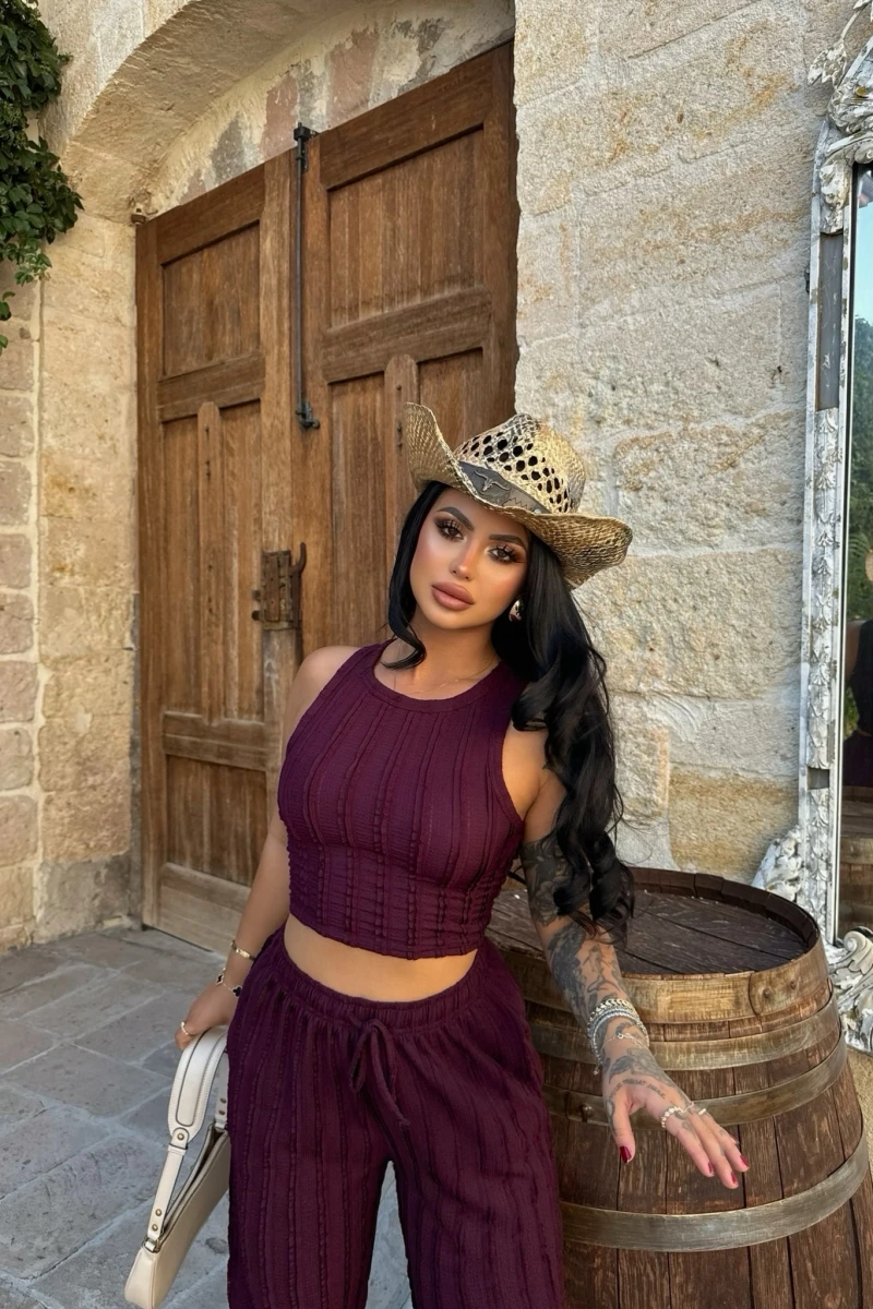 Mürdüm Halter Ters Dikişli İkili Takım