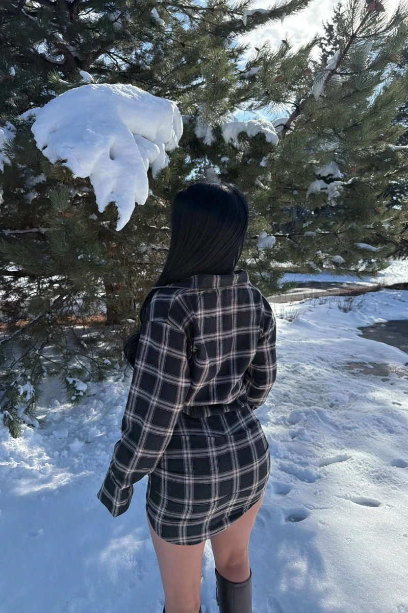 Ekose Gömlek Elbise