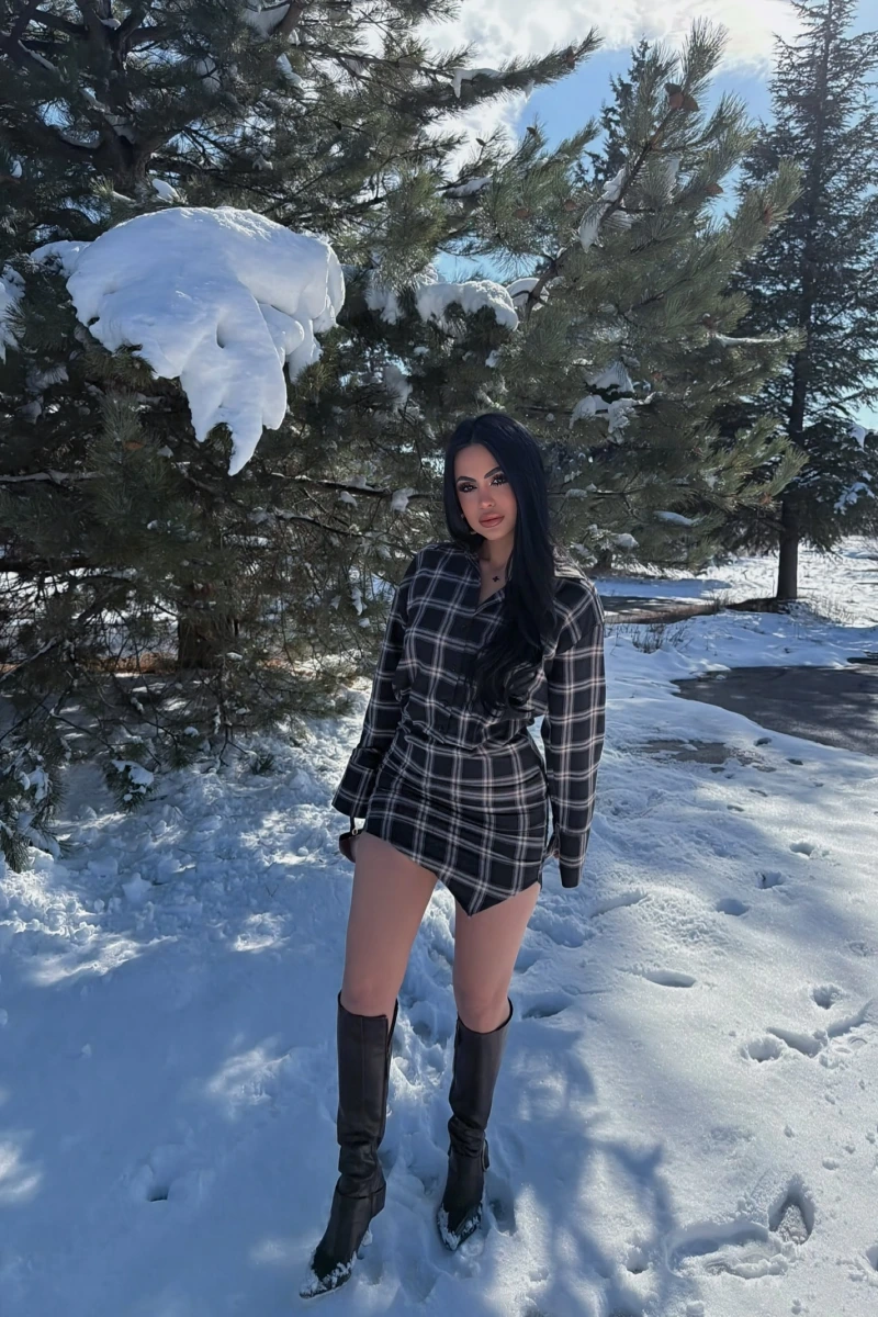 Ekose Gömlek Elbise