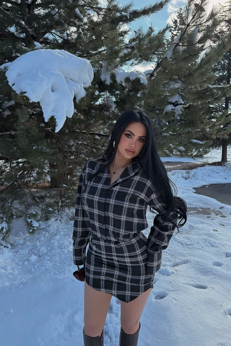 Ekose Gömlek Elbise