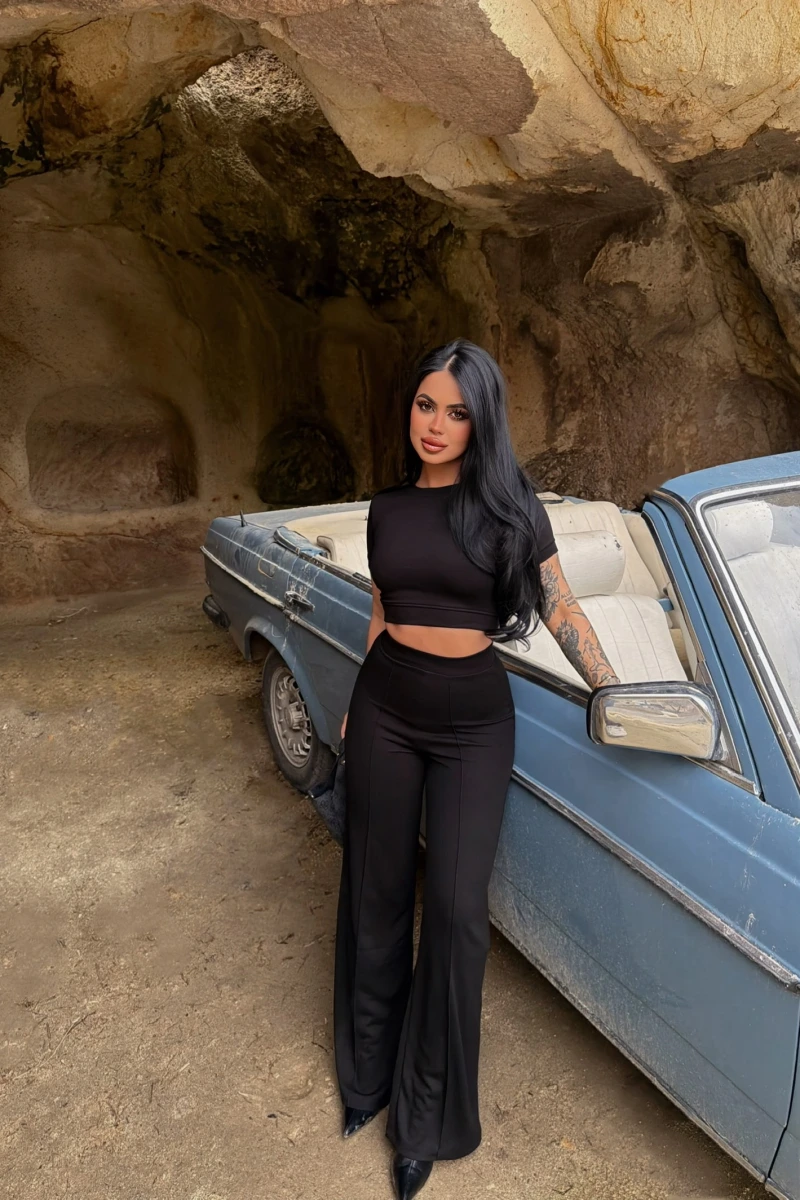 Siyah Şeritli Modal İkili Takım