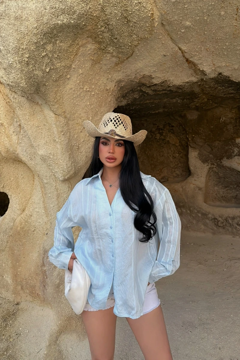 Mavi Line Boyfriend Gömlek