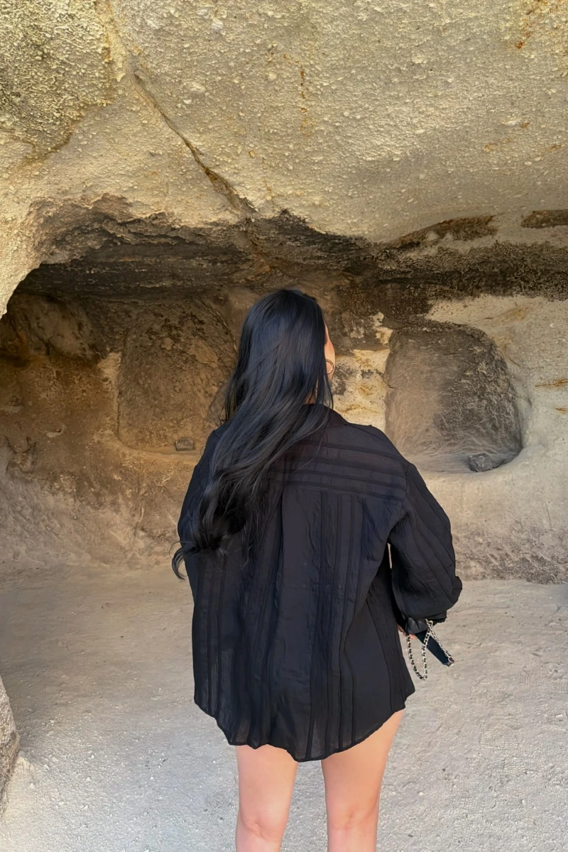 Siyah Line Boyfriend Gömlek