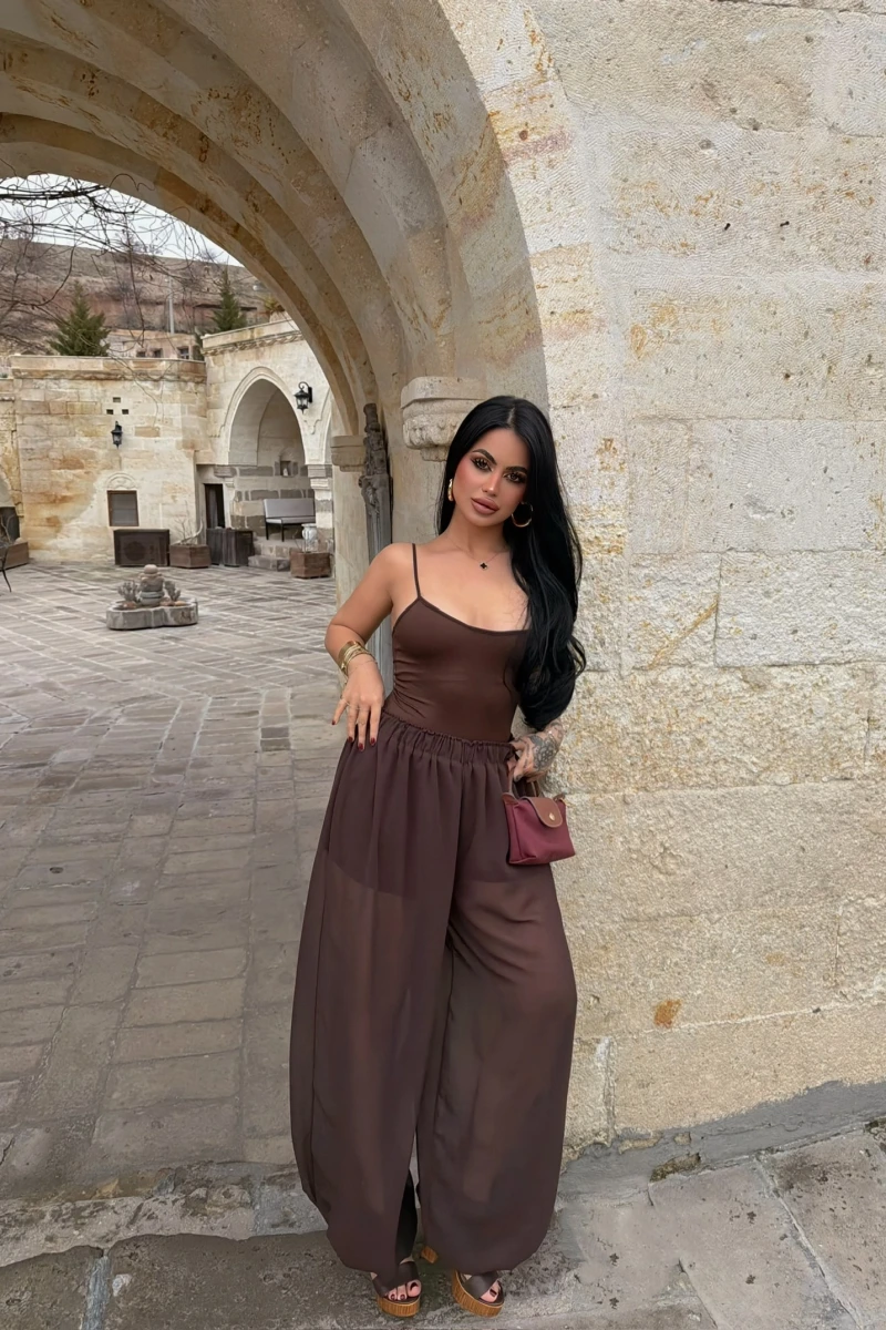 Kahve İçi Astarlı Şalvar Pantolon