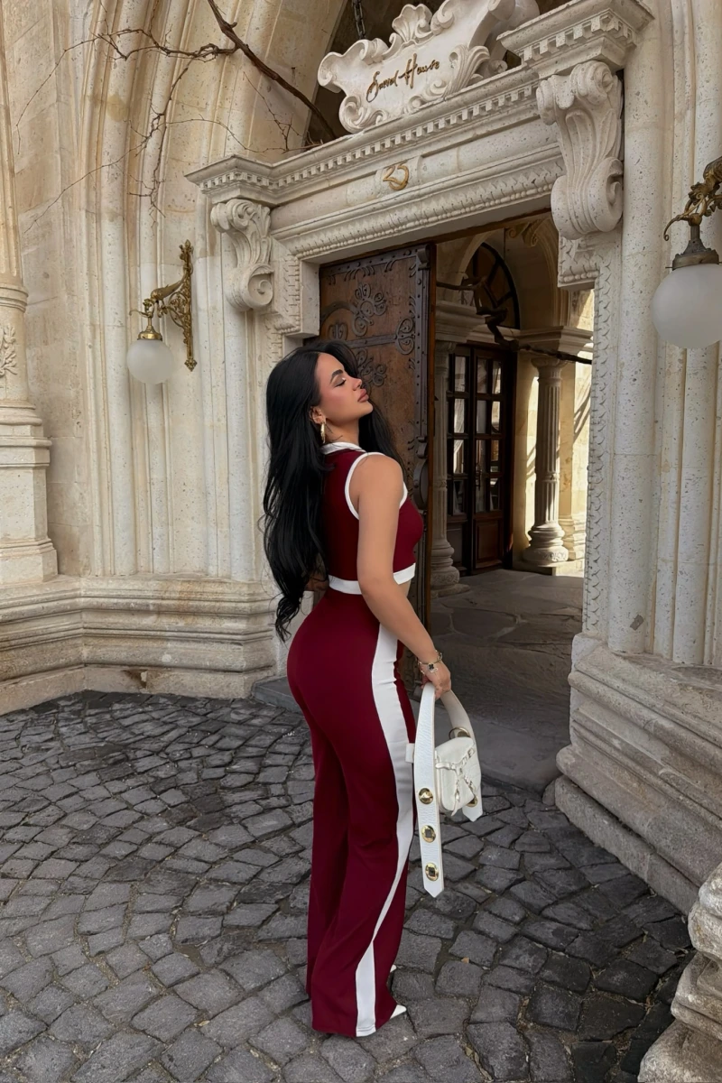 Bordo Ön Garnili Fitilli Takım