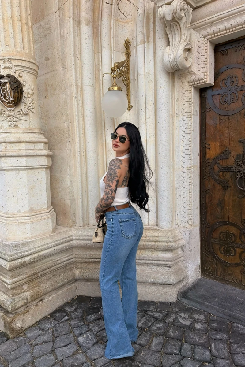 Deri Kemerli İspanyol Pantolon
