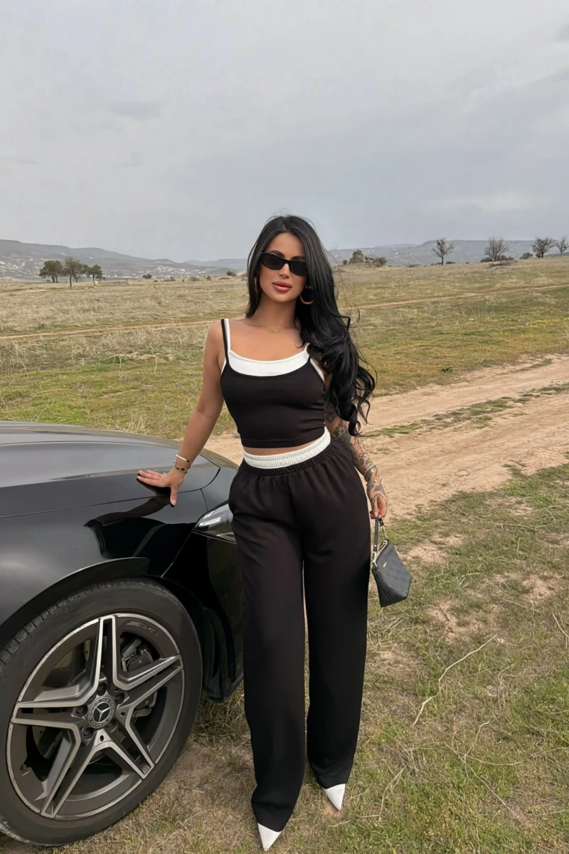 Siyah Garnili Modal İkili Takım