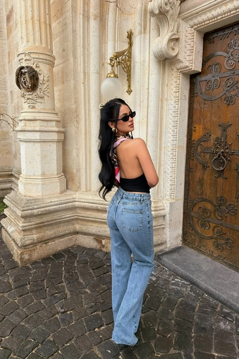 Yüksek Bel Paça Kesik Pantolon