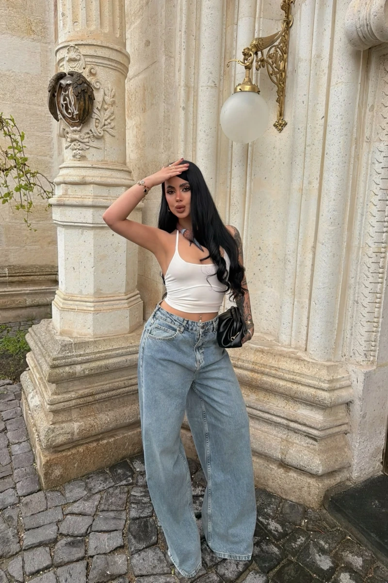Tint Yüksek Bel Baggy Denim