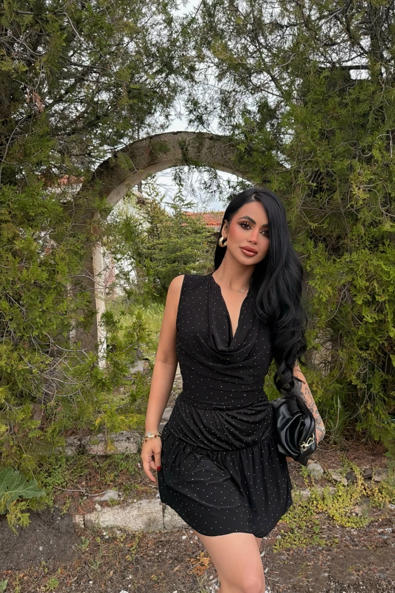 Siyah Degaje Simli İkili Takım