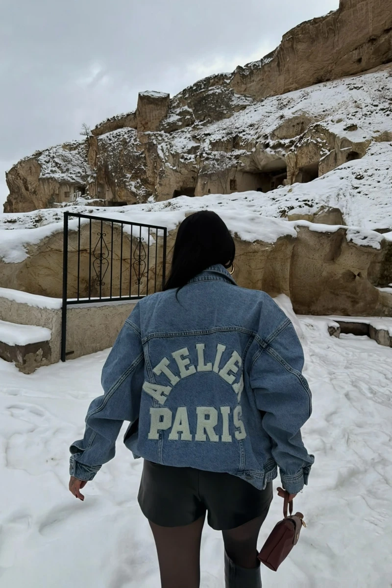 Atelier Sırt Baskı Denim Ceket