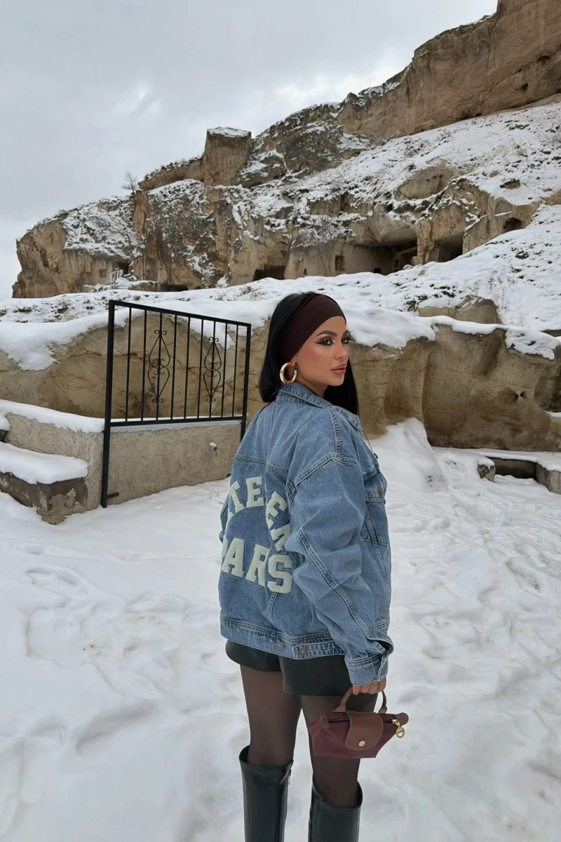 Atelier Sırt Baskı Denim Ceket