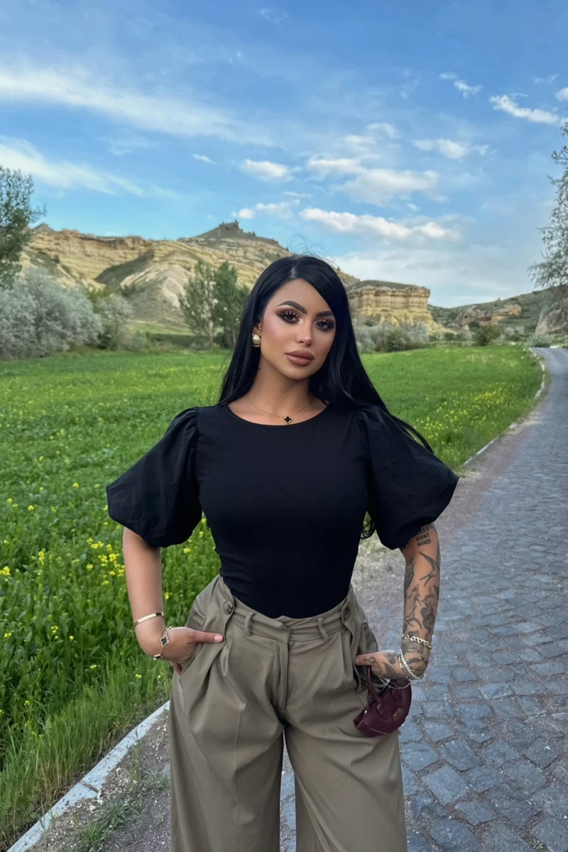 Balon Kollu Bodysuit