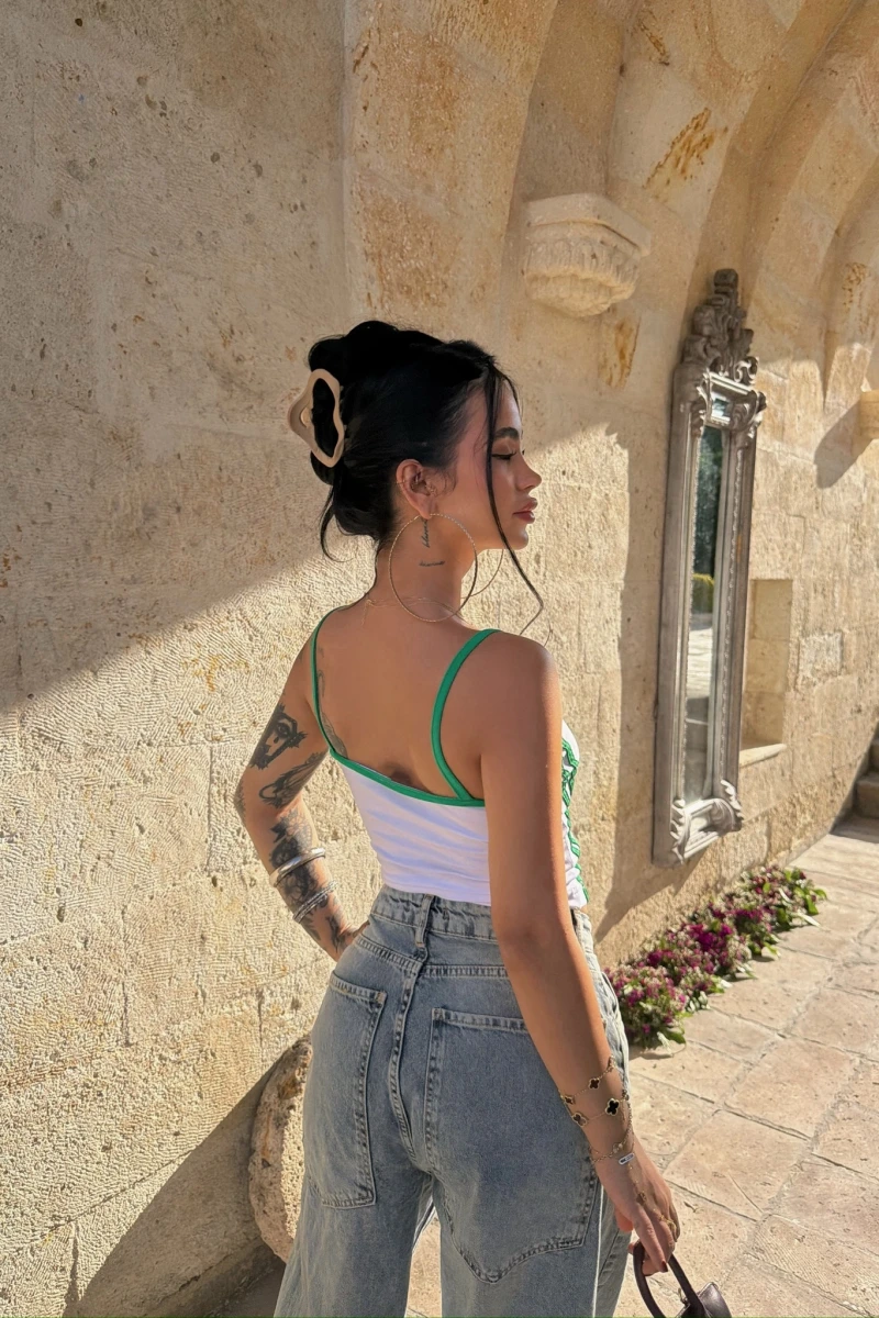 Beyaz Askılı Brasil Crop