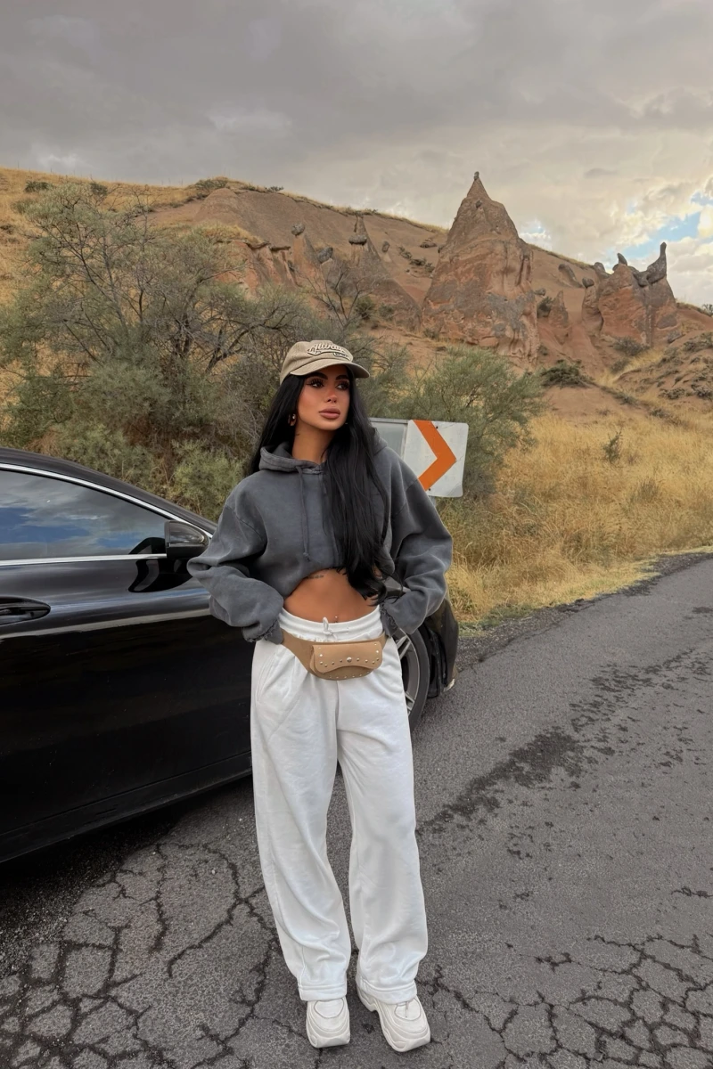 Beyaz Flow Jogger Eşofman Altı