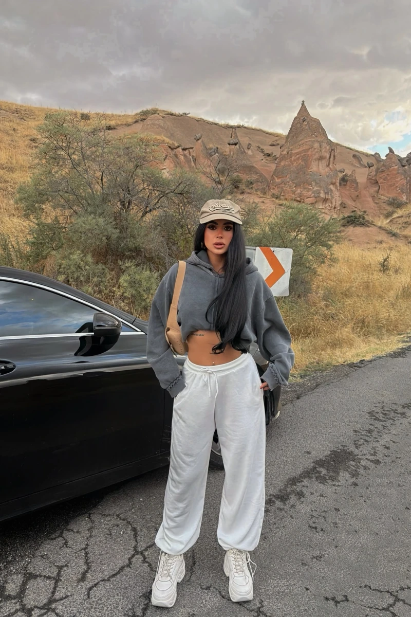 Beyaz Flow Jogger Eşofman Altı