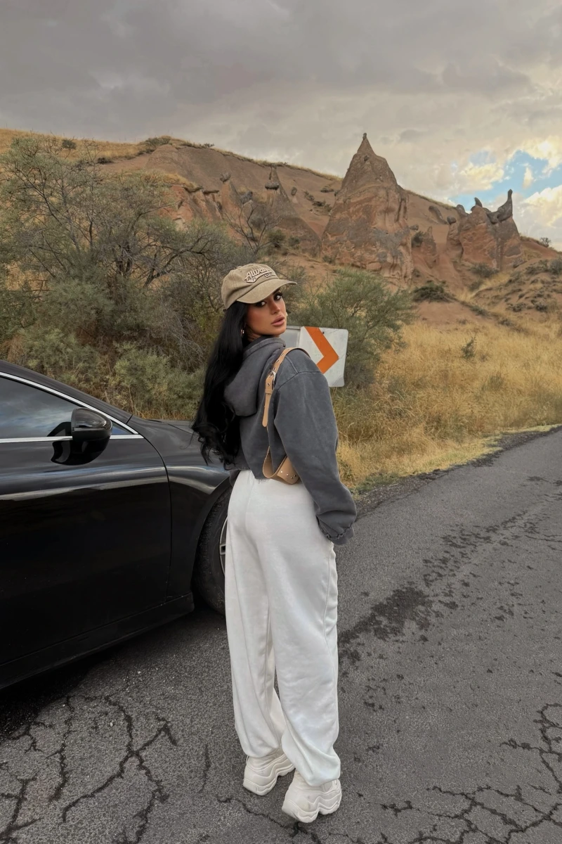 Beyaz Flow Jogger Eşofman Altı