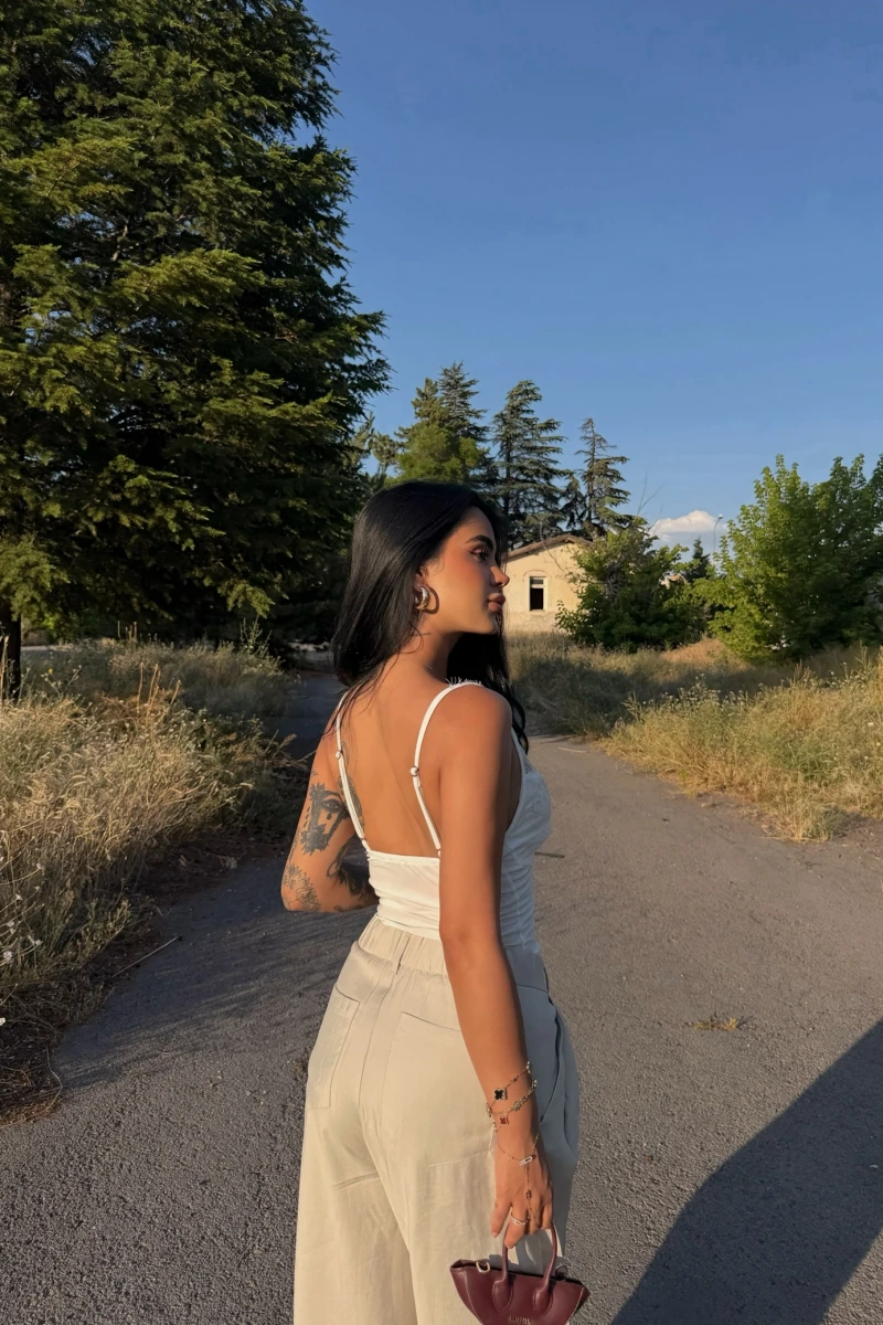 Beyaz Güpürlü Sandy Bralet