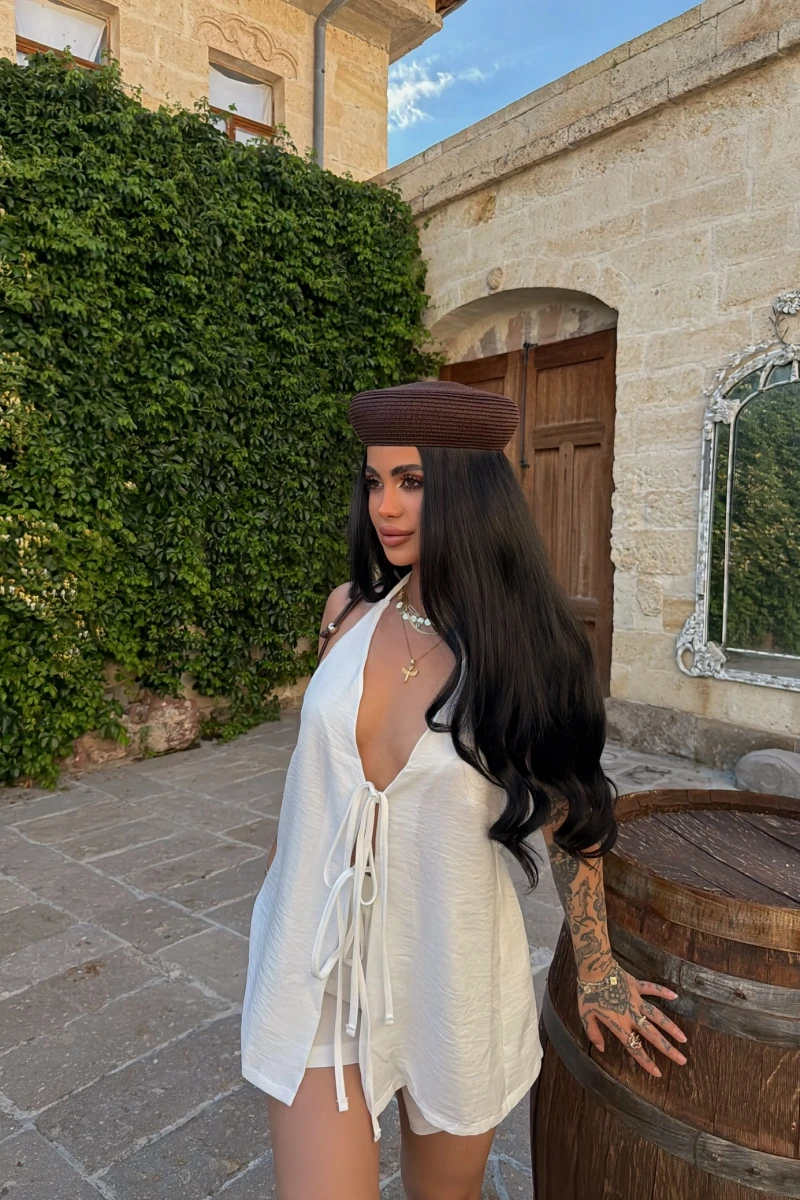Beyaz Linen İkili Takım