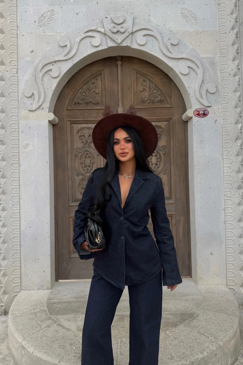 Blazer Denim İkili Takım