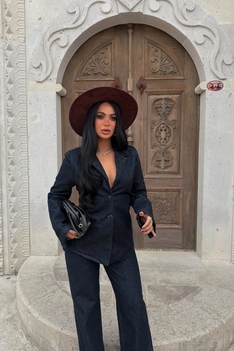 Blazer Denim İkili Takım