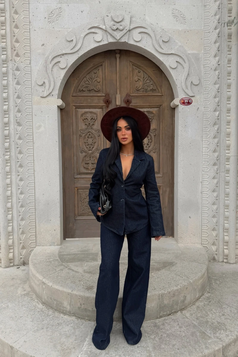 Blazer Denim İkili Takım
