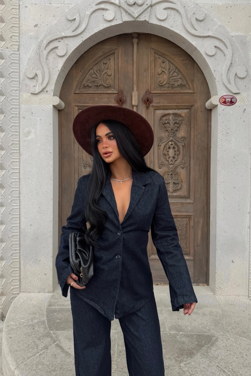 Blazer Denim İkili Takım