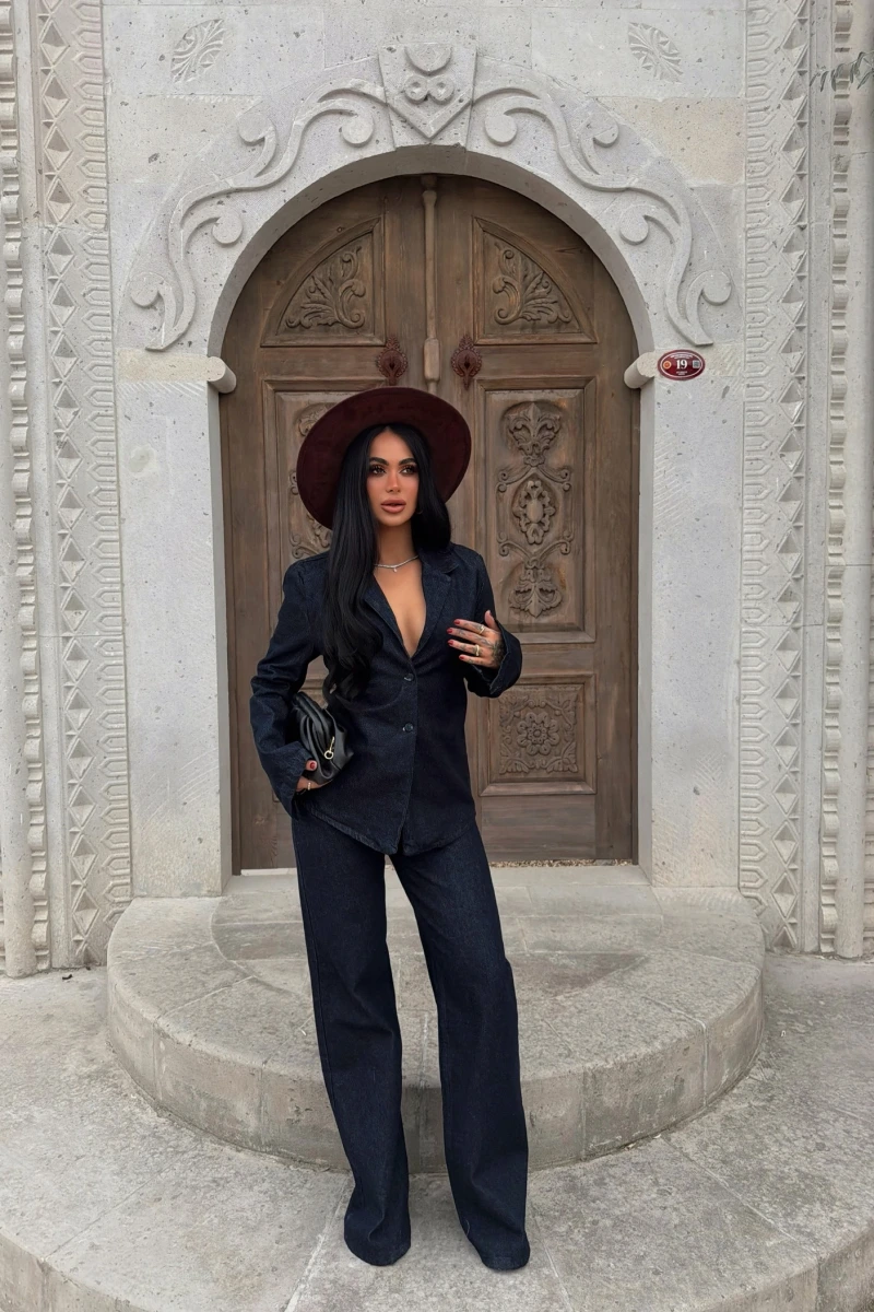 Blazer Denim İkili Takım