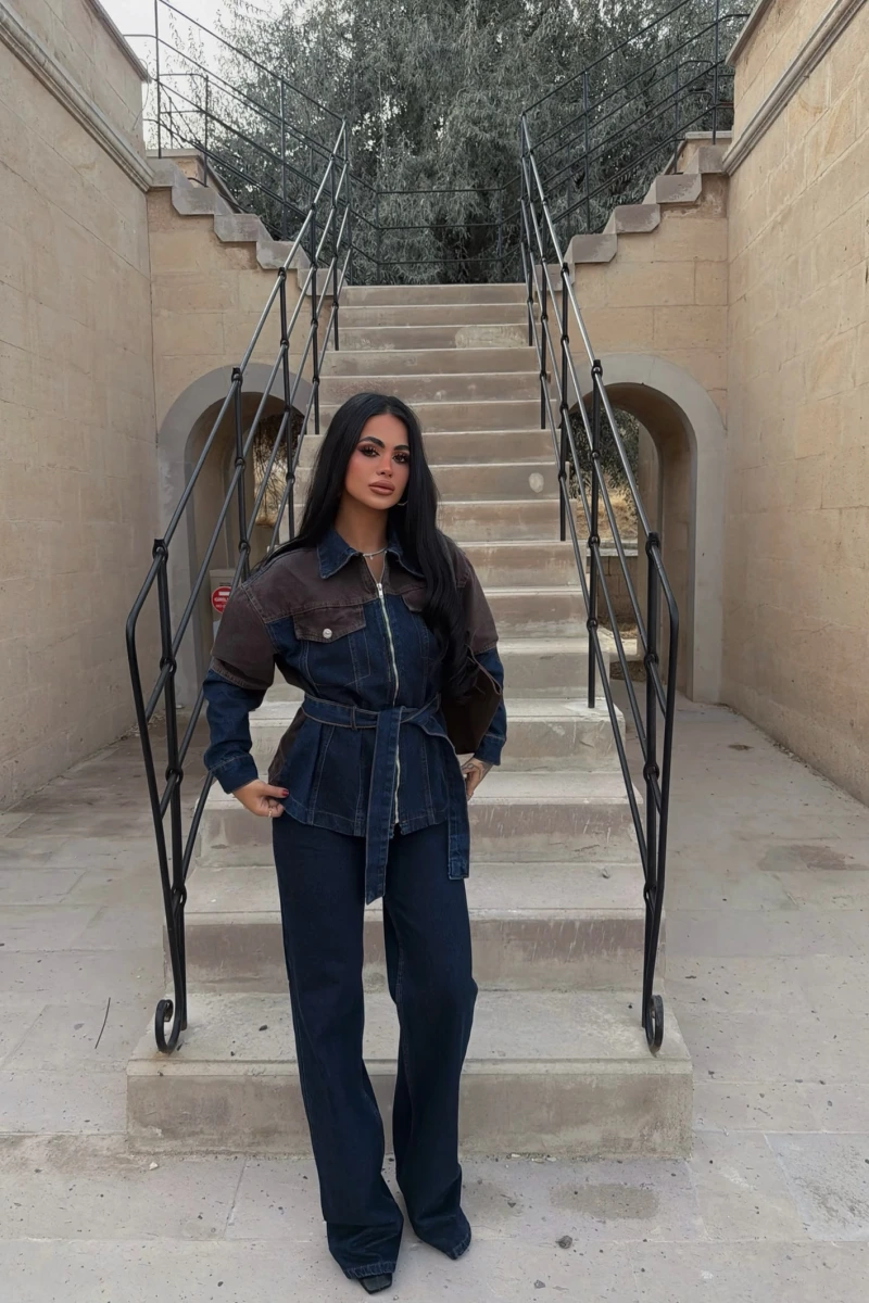 Brown Garnili Denim Takım