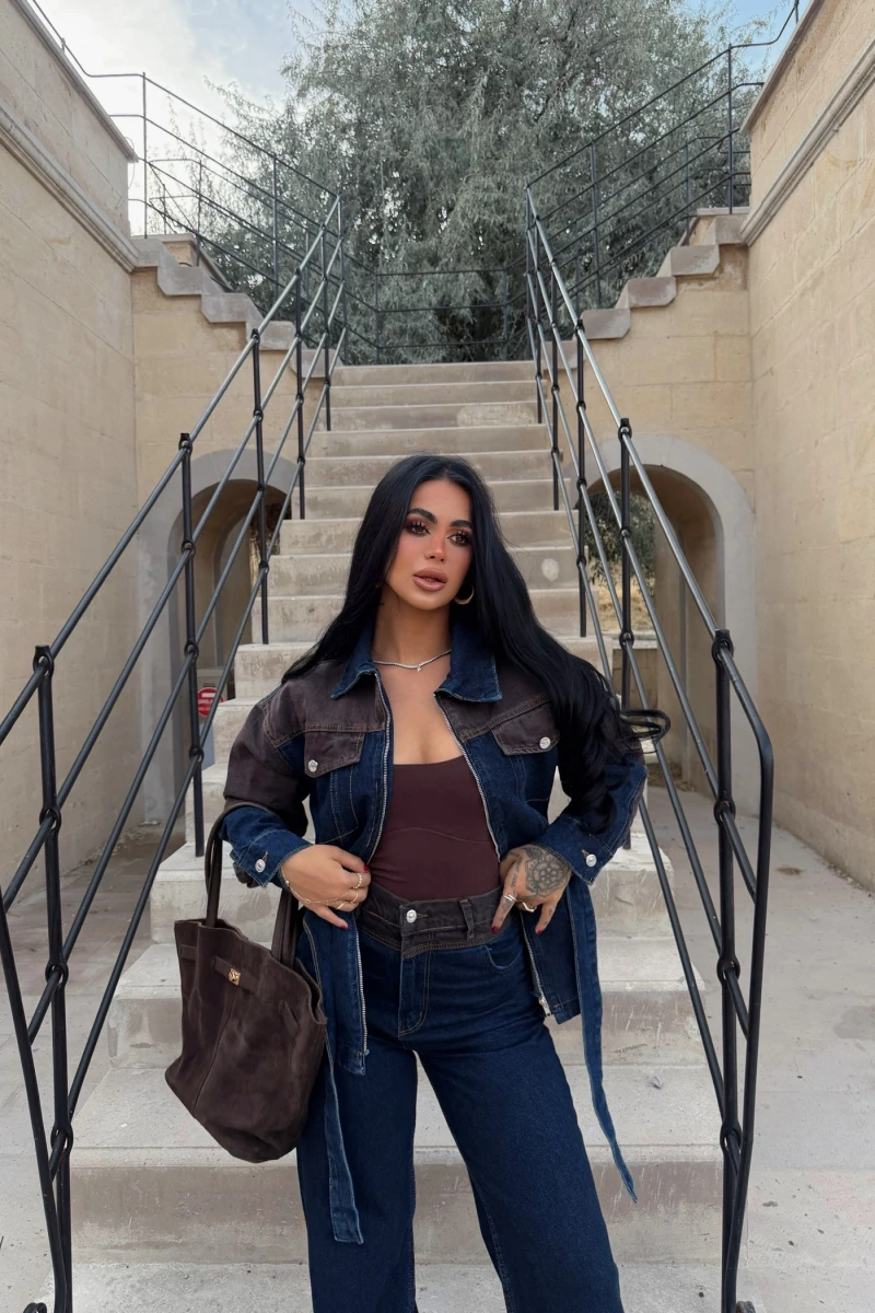 Brown Garnili Denim Takım