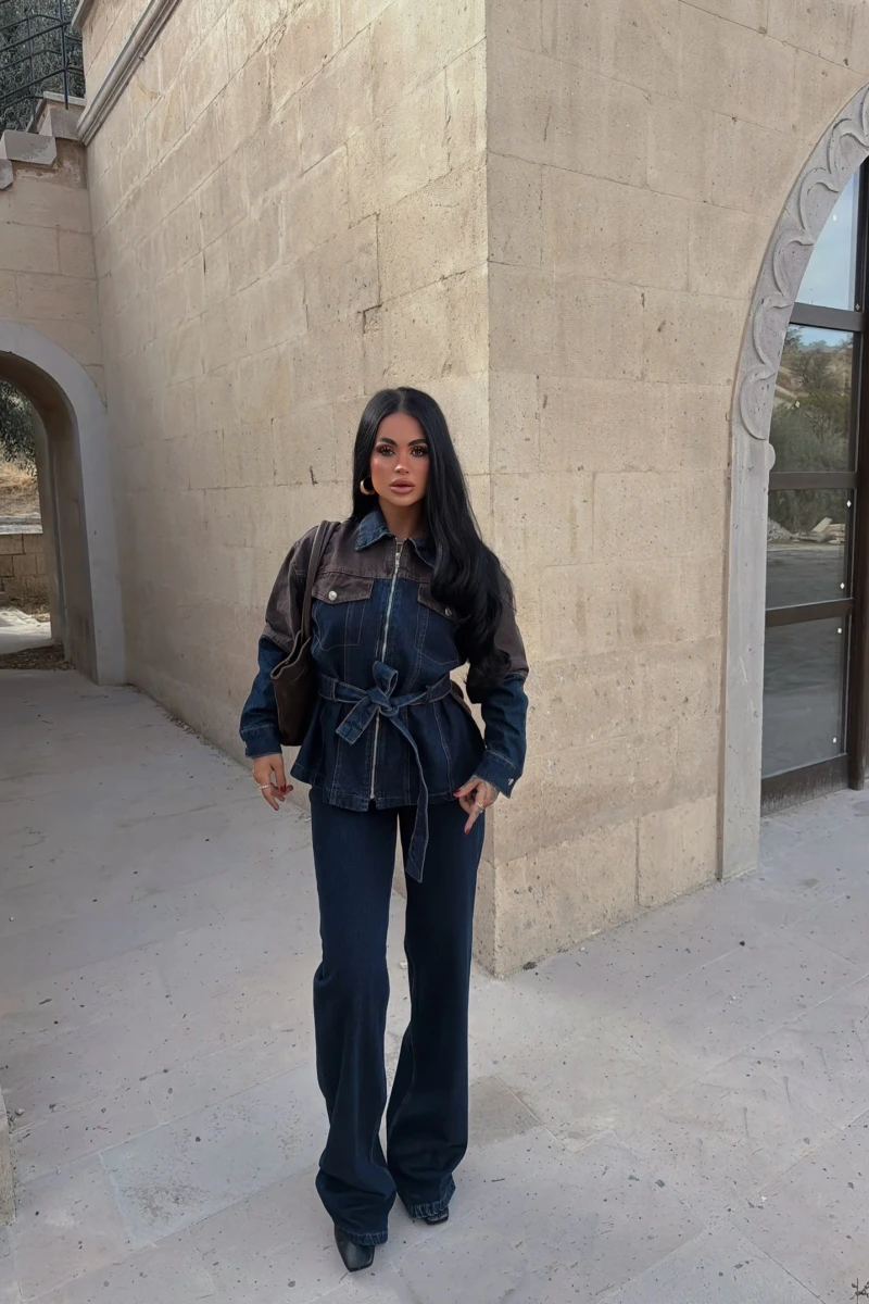 Brown Garnili Denim Takım
