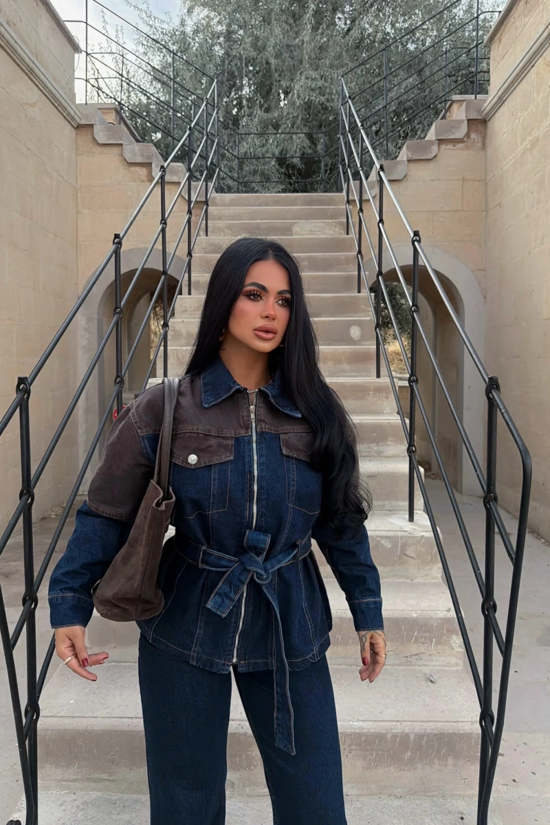 Brown Garnili Denim Takım