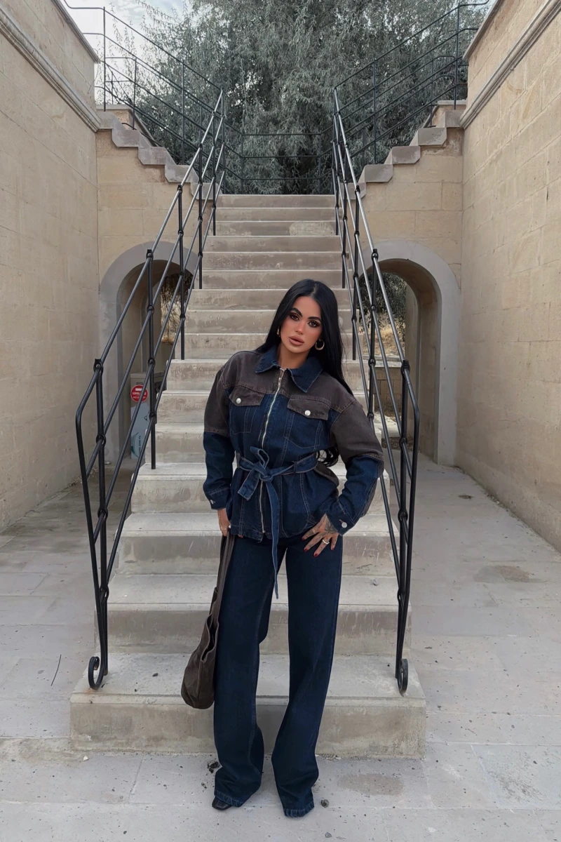 Brown Garnili Denim Takım