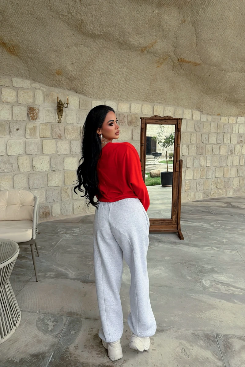 Gri Soft Baggy Eşofman Altı