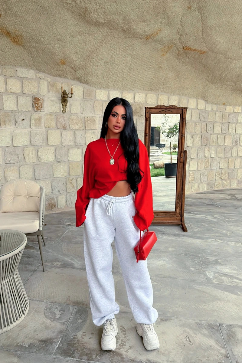 Gri Soft Baggy Eşofman Altı