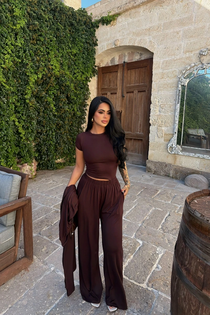 Kahve Moka Üçlü Salaş Takım