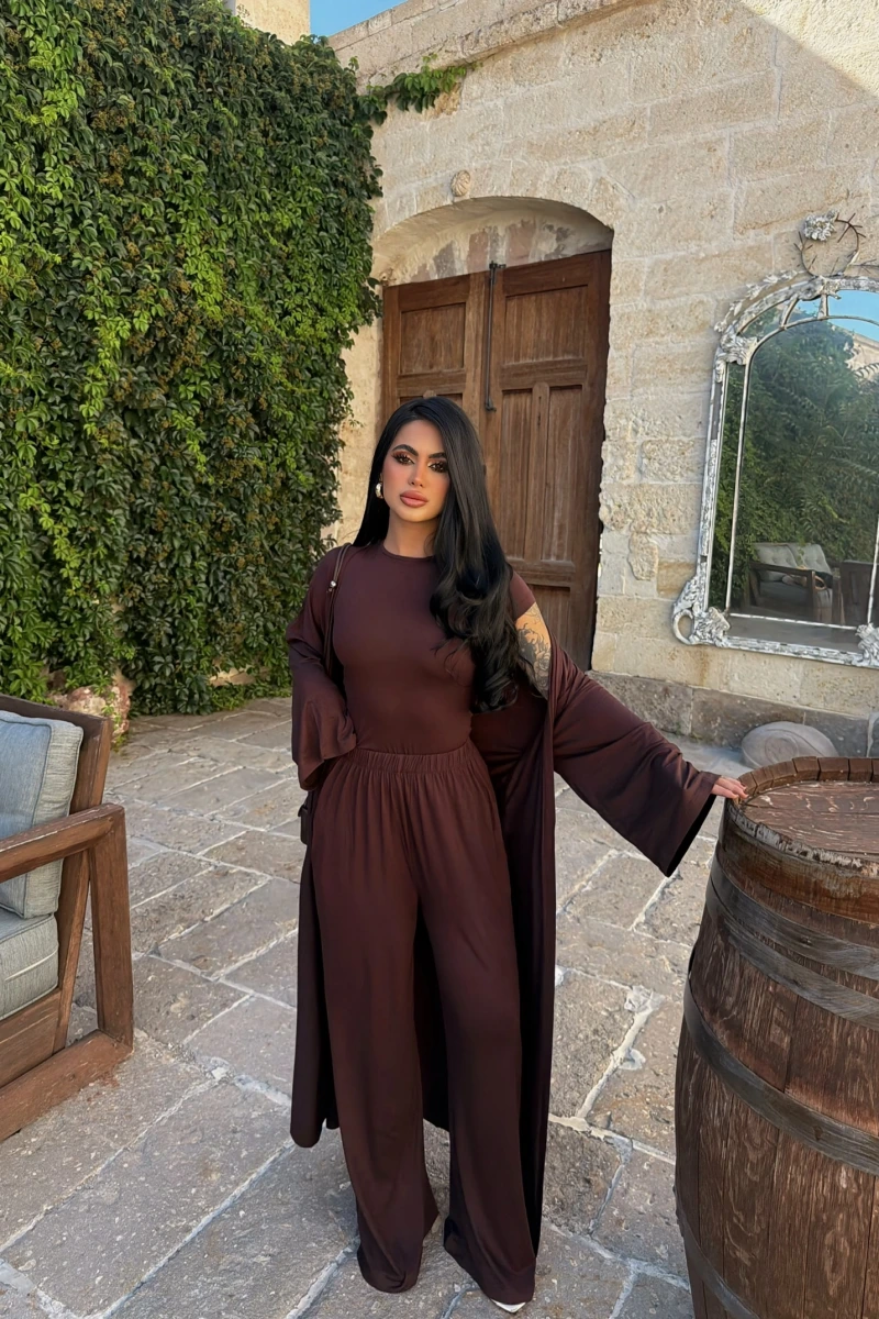 Kahve Moka Üçlü Salaş Takım