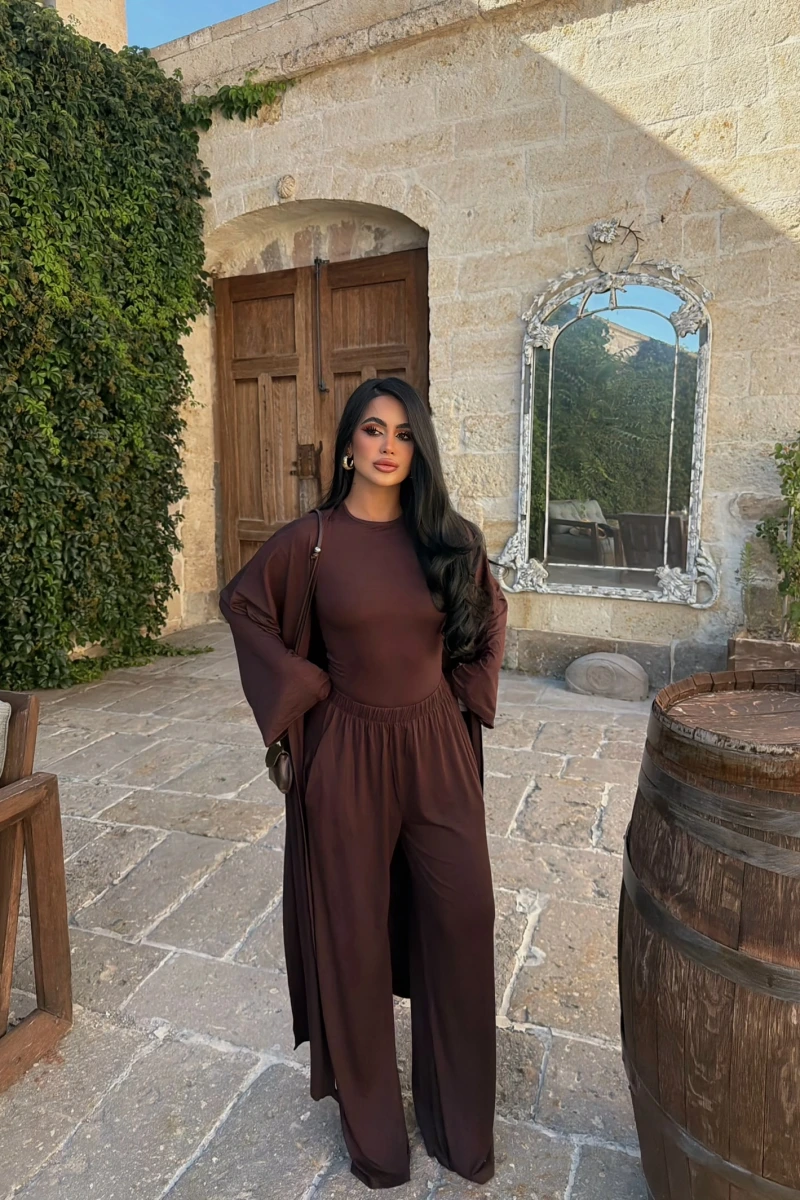 Kahve Moka Üçlü Salaş Takım