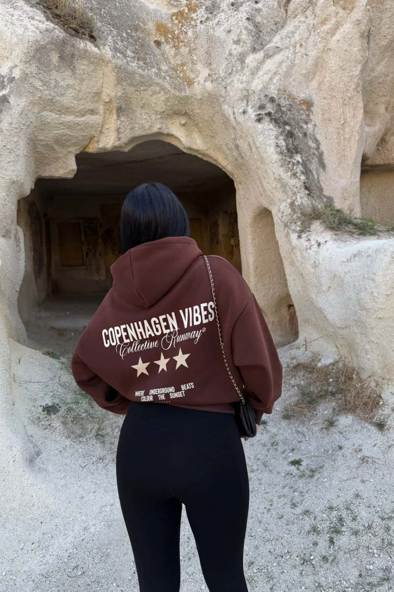 Kahve Vibes Sırt Baskı Sweat