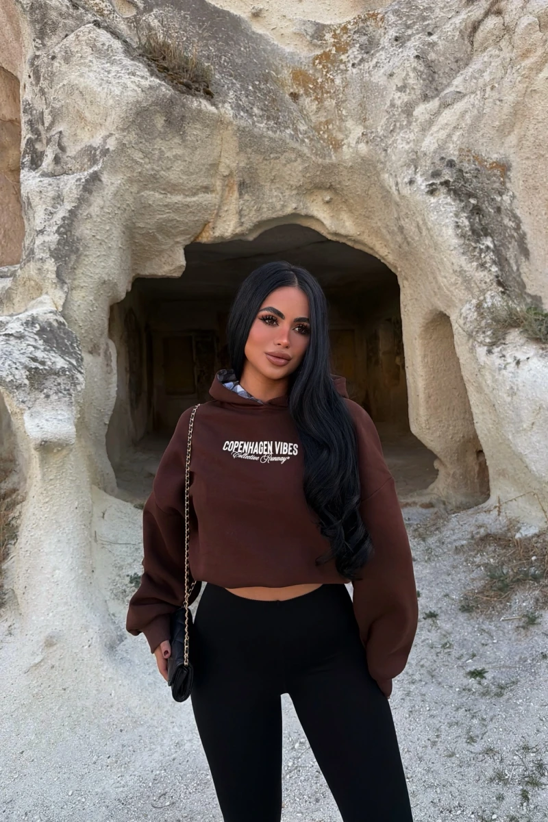 Kahve Vibes Sırt Baskı Sweat