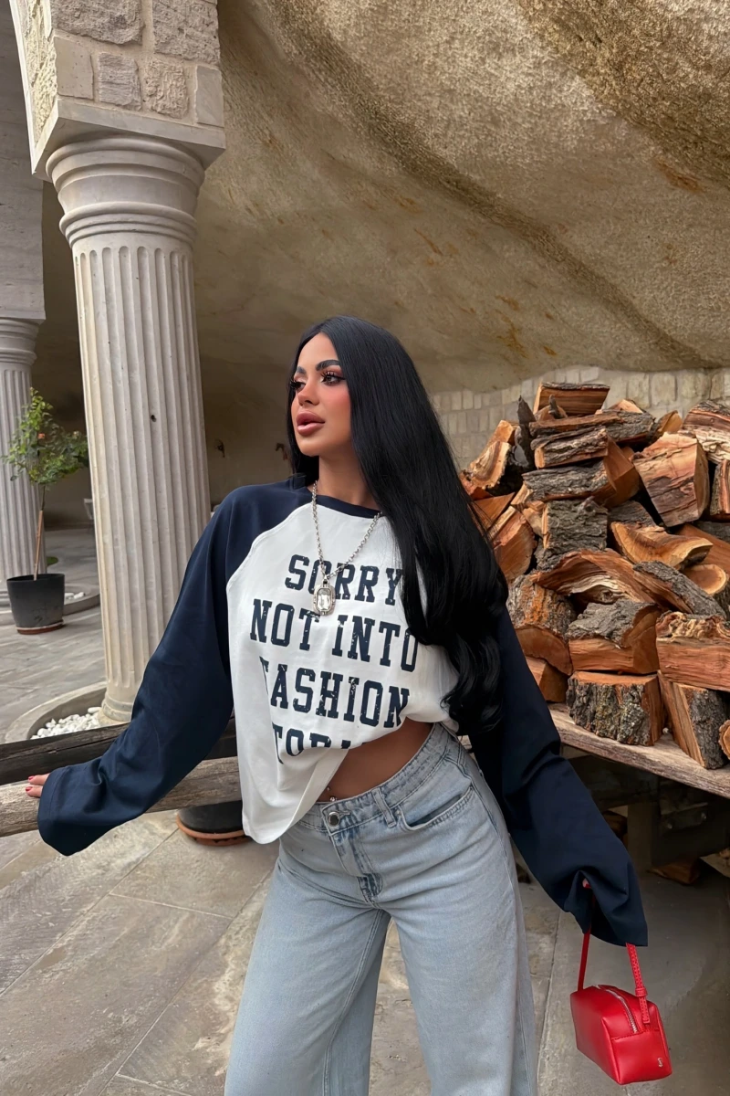 Lacivert Sorry Reglan Sweat