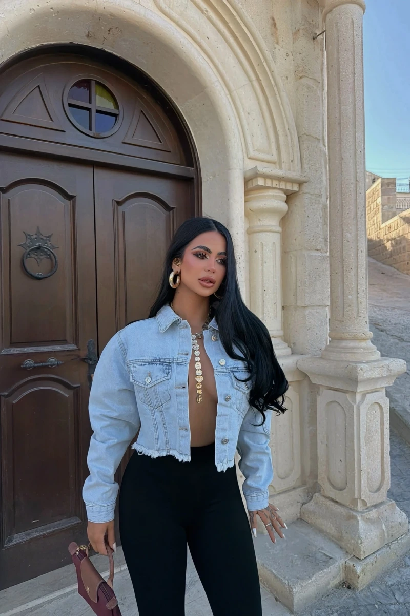 Mavi Kol Cepli Boxy Denim Ceket