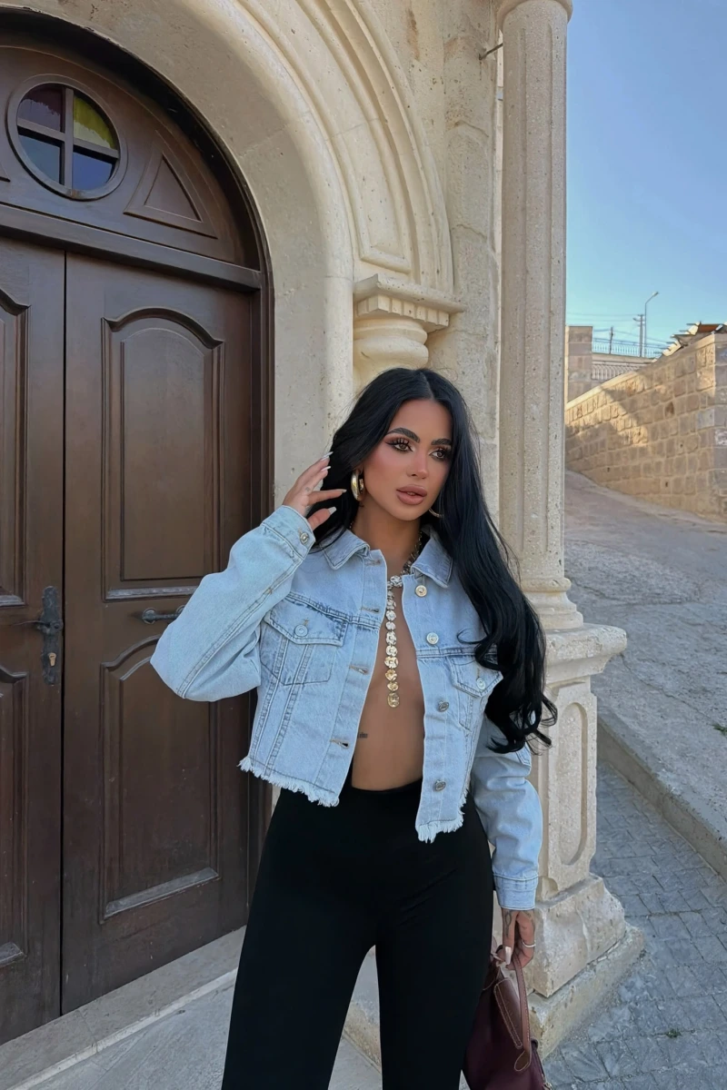 Mavi Kol Cepli Boxy Denim Ceket