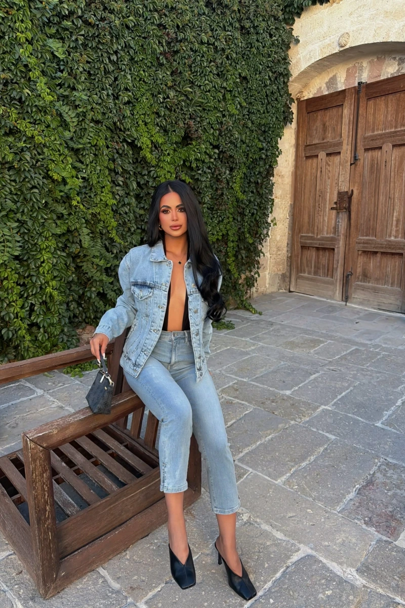 Mavi Tiger Sırt Nakışlı Denim Ceket