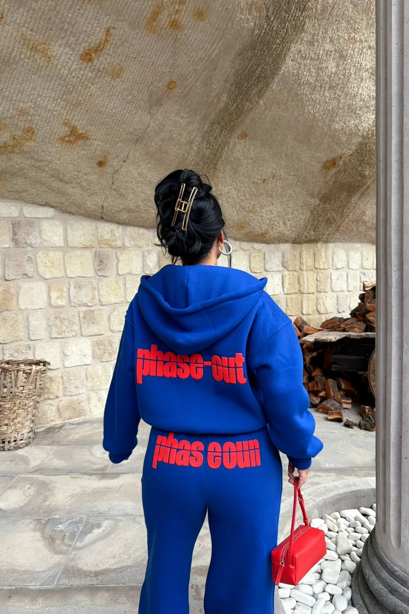 Mavi Üç İplik Şardonlu Phase Out Takım