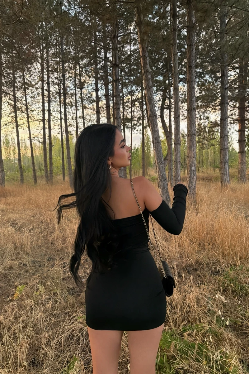 Omuz Dekolte Bodycon Elbise