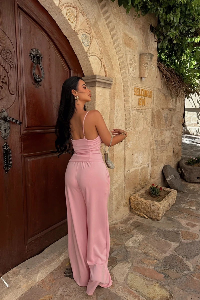 Pembe Lilly Güpürlü Modal Takım